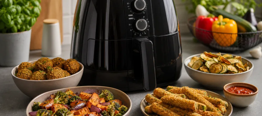 Vegetarische und vegane Rezepte fuer die Fritteuse