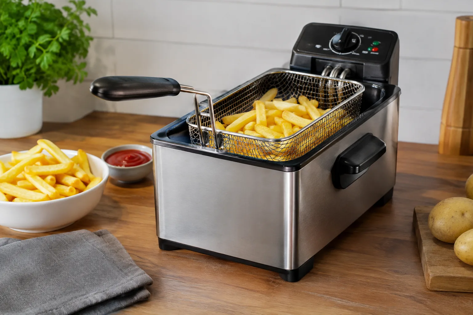 Fritteuse einstellen und verwenden: Alles, was Sie als Anfaenger wissen muessen