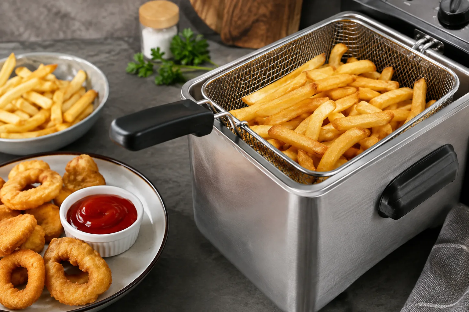 Klassische frittierte Lieblingsgerichte aus der Fritteuse